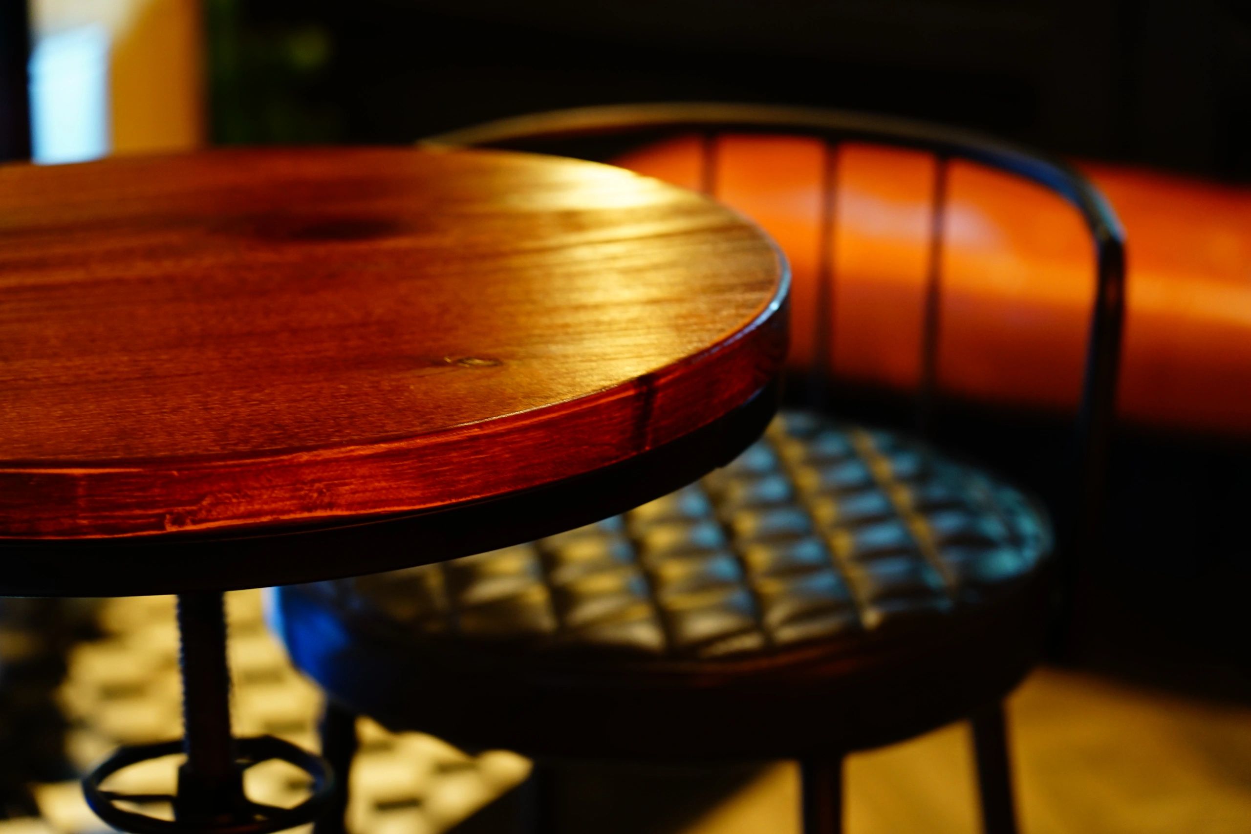 Cafe interior with tables and chairs