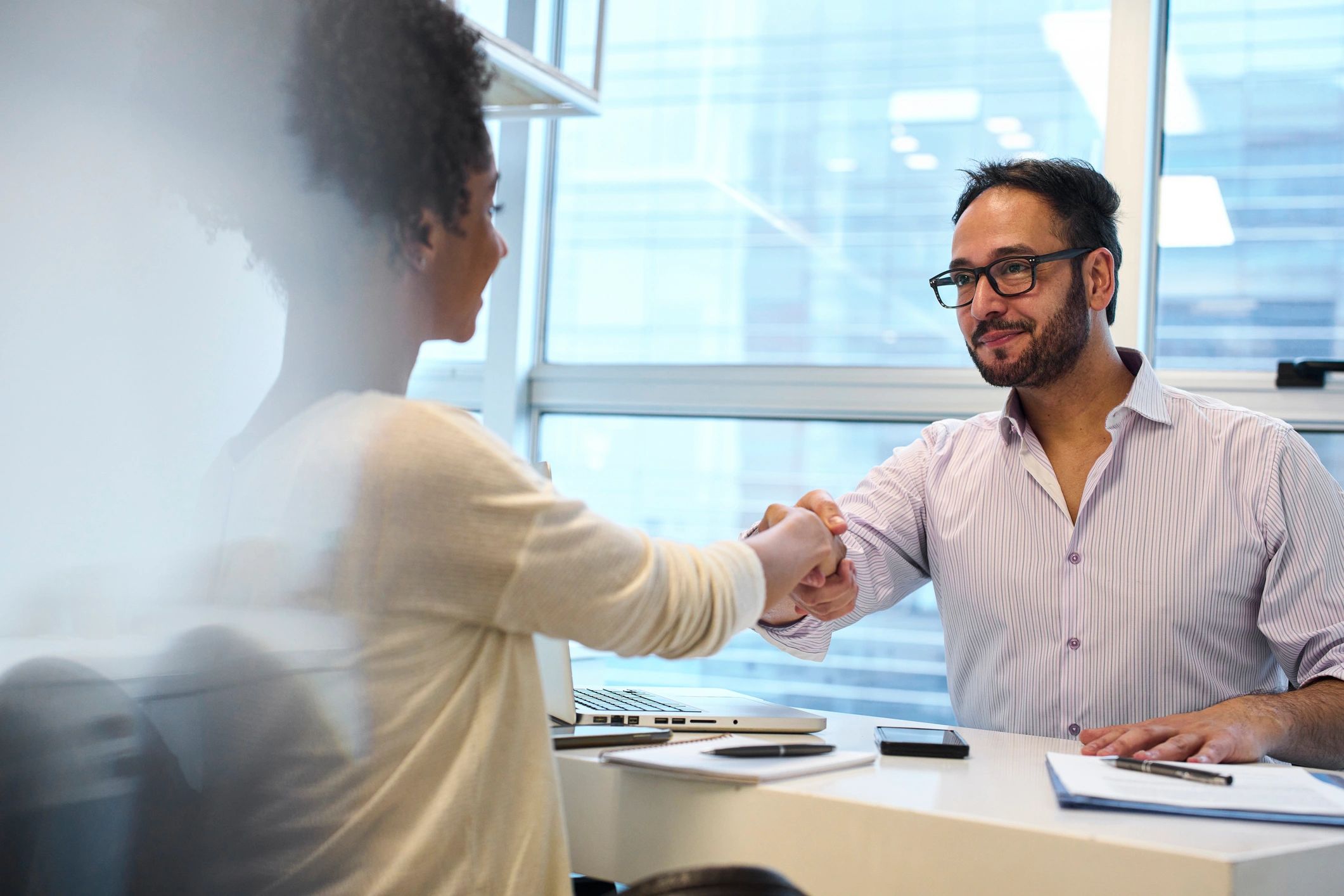 Client consultation in an office setting