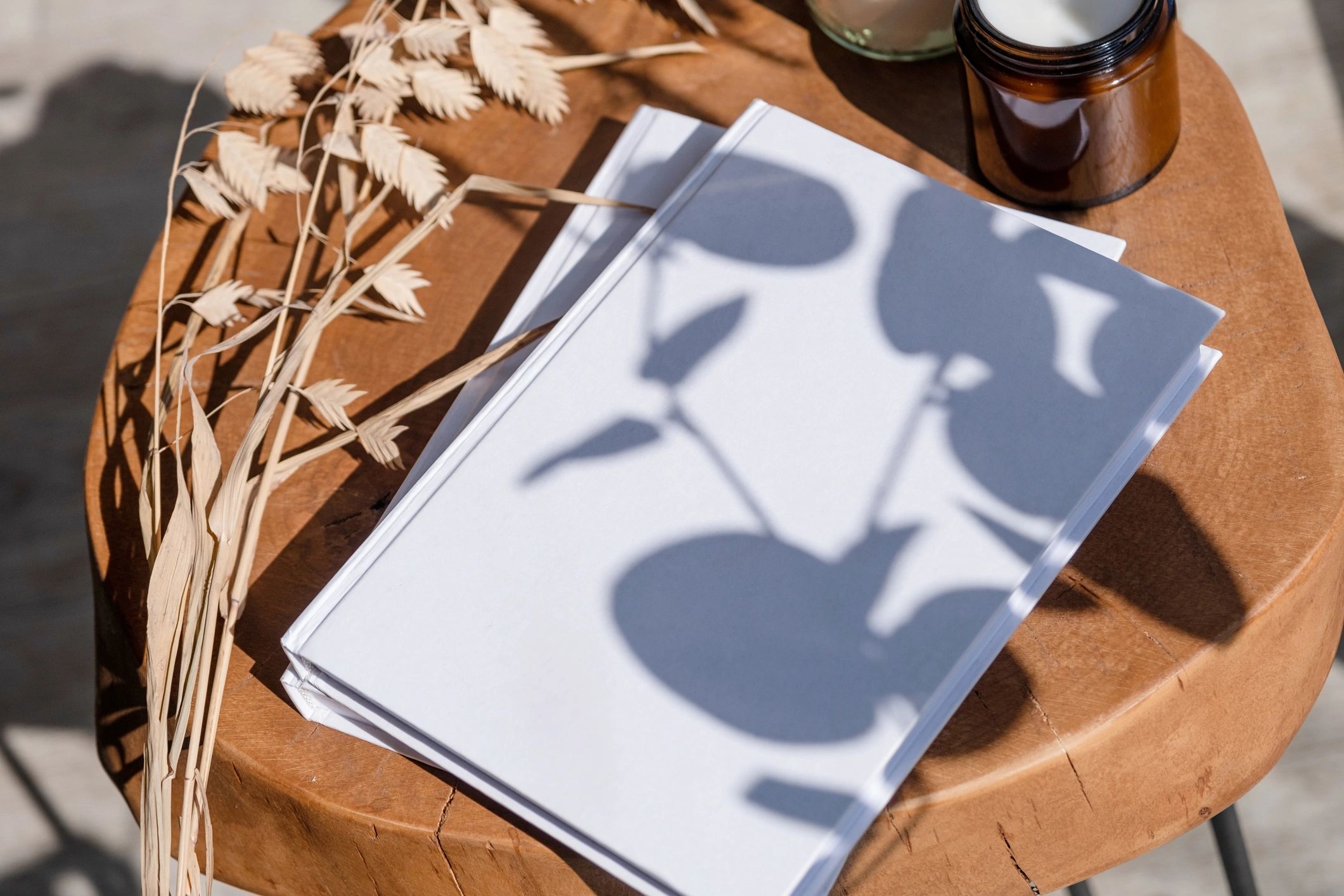 Elegant printed menu mockup with candles